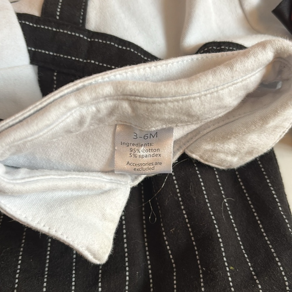Baby Tux Baby Pinstripes Set 3-6 Month outfit Black and White Baby Tuxedo - Picture 11 of 16